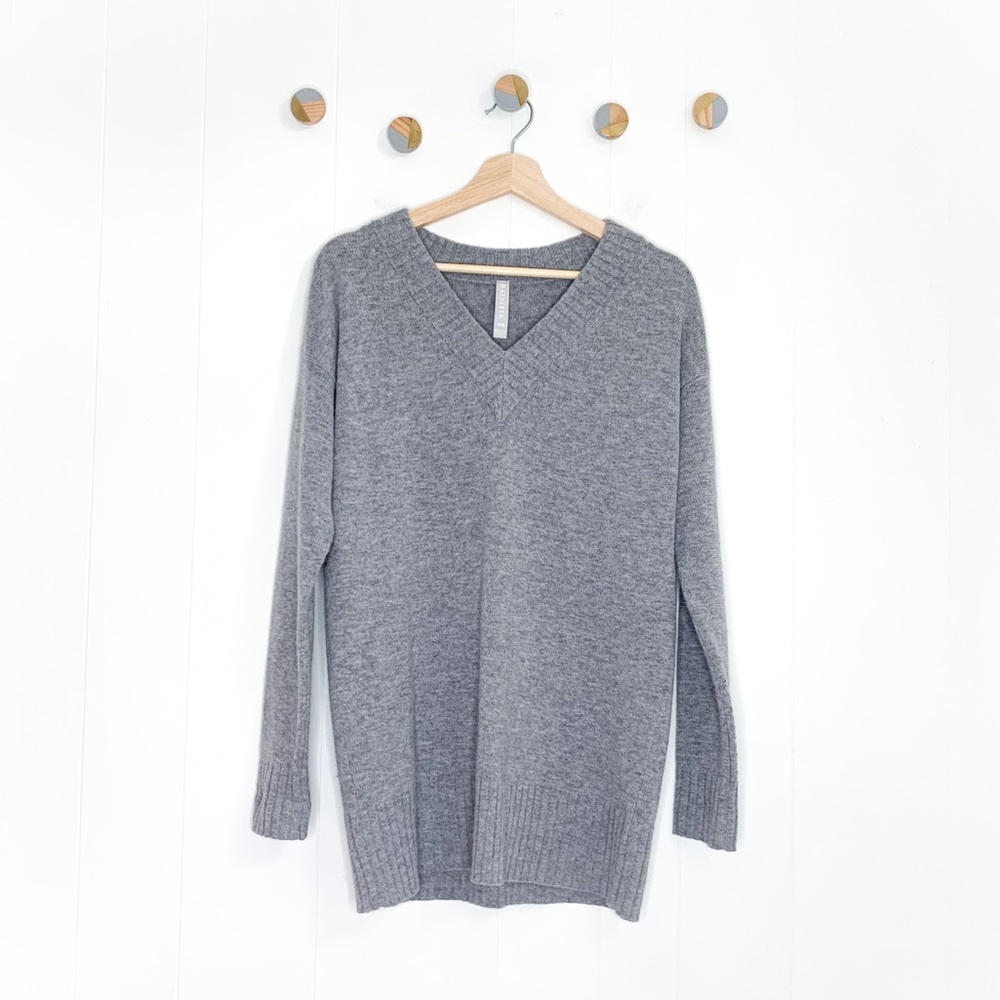Athleta V-Neck Tunic Sweater Cashmere Wool Blend